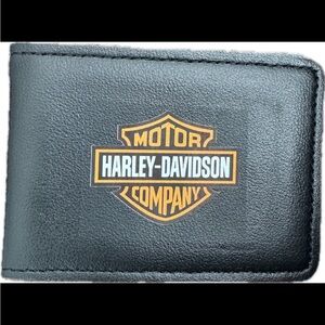 Harley-Davidson Black Wallet with Orange and White Logo